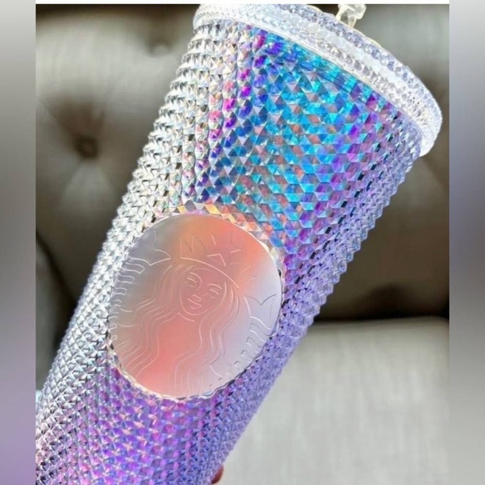 Starbucks Unicorn Iridescent Dichroic Studded Bling Venti Tumbler - Picture 9 of 13
